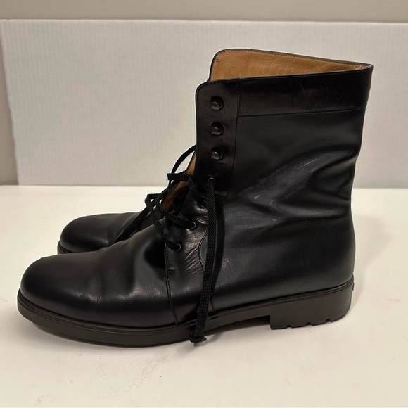 Salvatore Ferragamo Women's Leather and Fabric Combat Boot Size 9.0 B - Picture 2 of 14